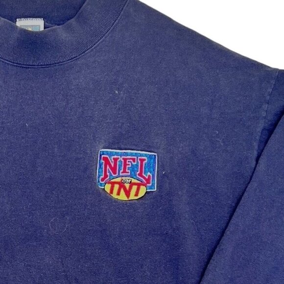 VTG NFL TNT Football Shirt Size XL Mock Neck SBTV Long Sleeve Made in USA - Picture 3 of 9